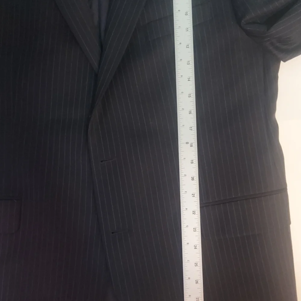 Lauren Ralph Lauren Wool Blazer Sport Jacket Men Vented Lined Navy‎ Striped 44R